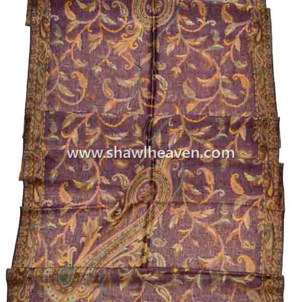 deep purple cashmere stole made in India